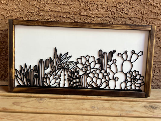 Succulent wood sign
