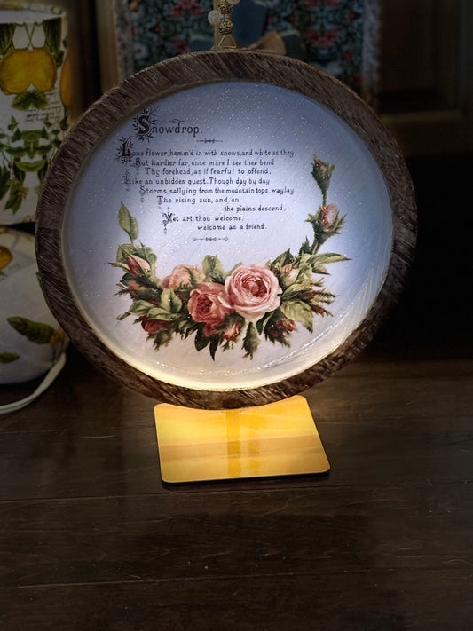 Wooden snowdrop hanging
