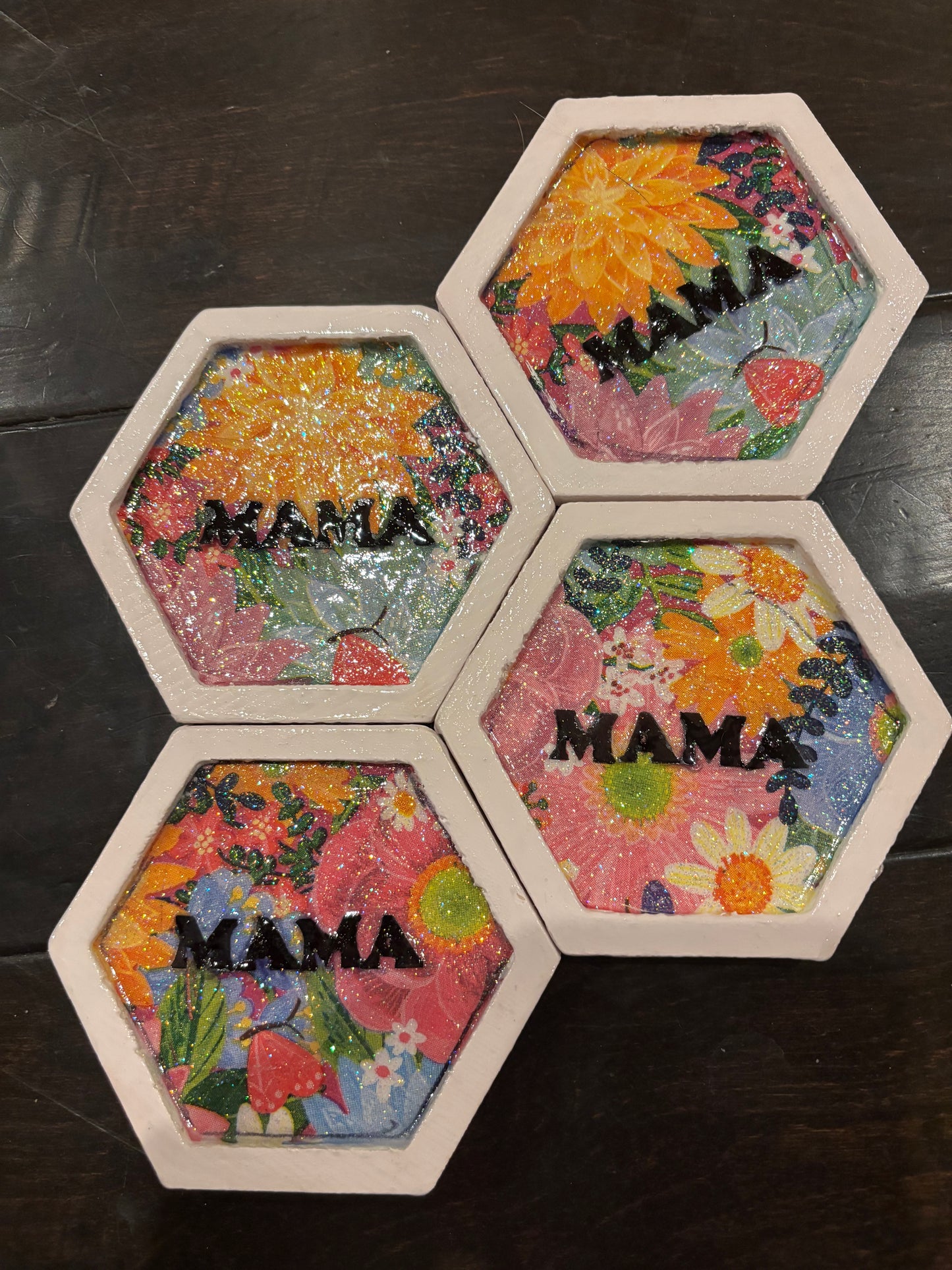 Wooden MAMA coasters