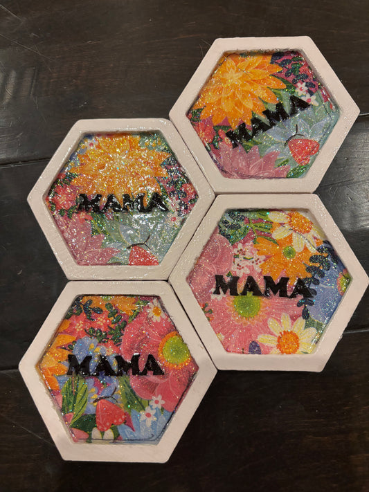 Wooden MAMA coasters