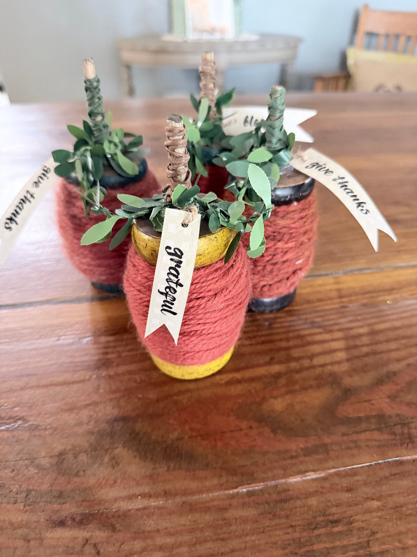 FALL- Antique Spool Pumpkins