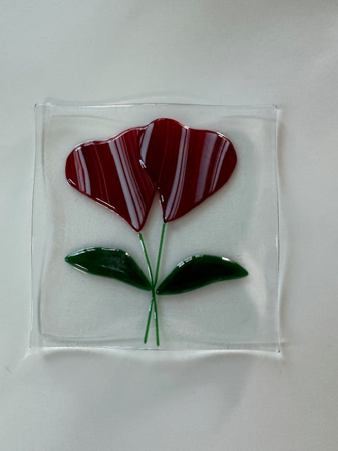 Plates - Valentine Double Heart Flower 6x6