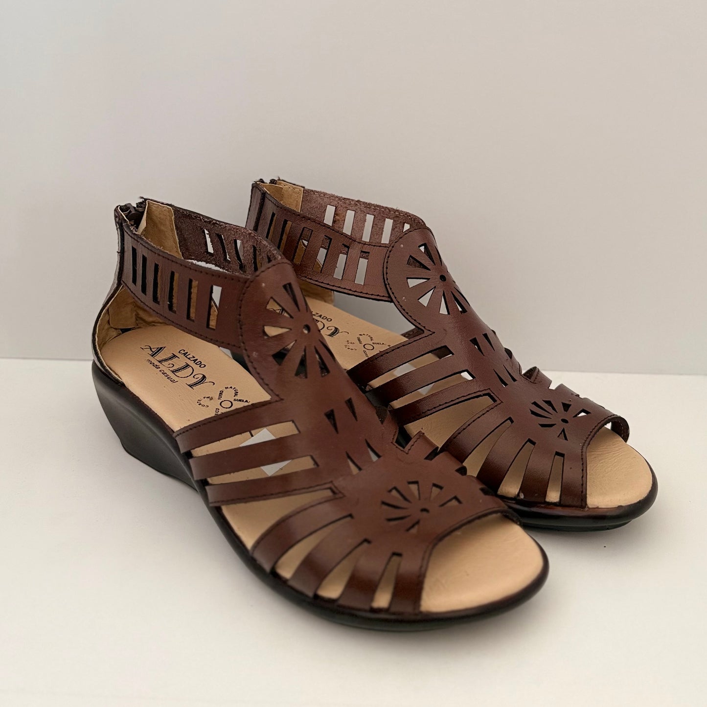 Artisan Leather Wedge Sandals - Casa Coco