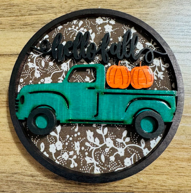 Magnetic Insert - Hello Fall Blue Truck - STV