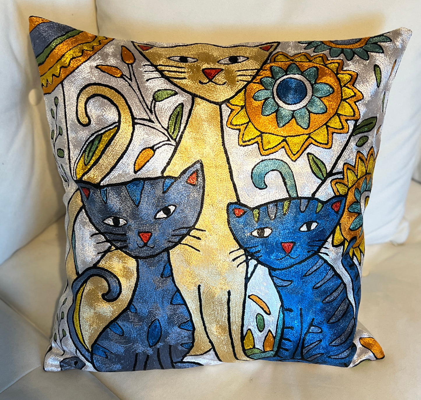 Cat Family 3 Pillow Cover - Ruby’s Fashion Closet