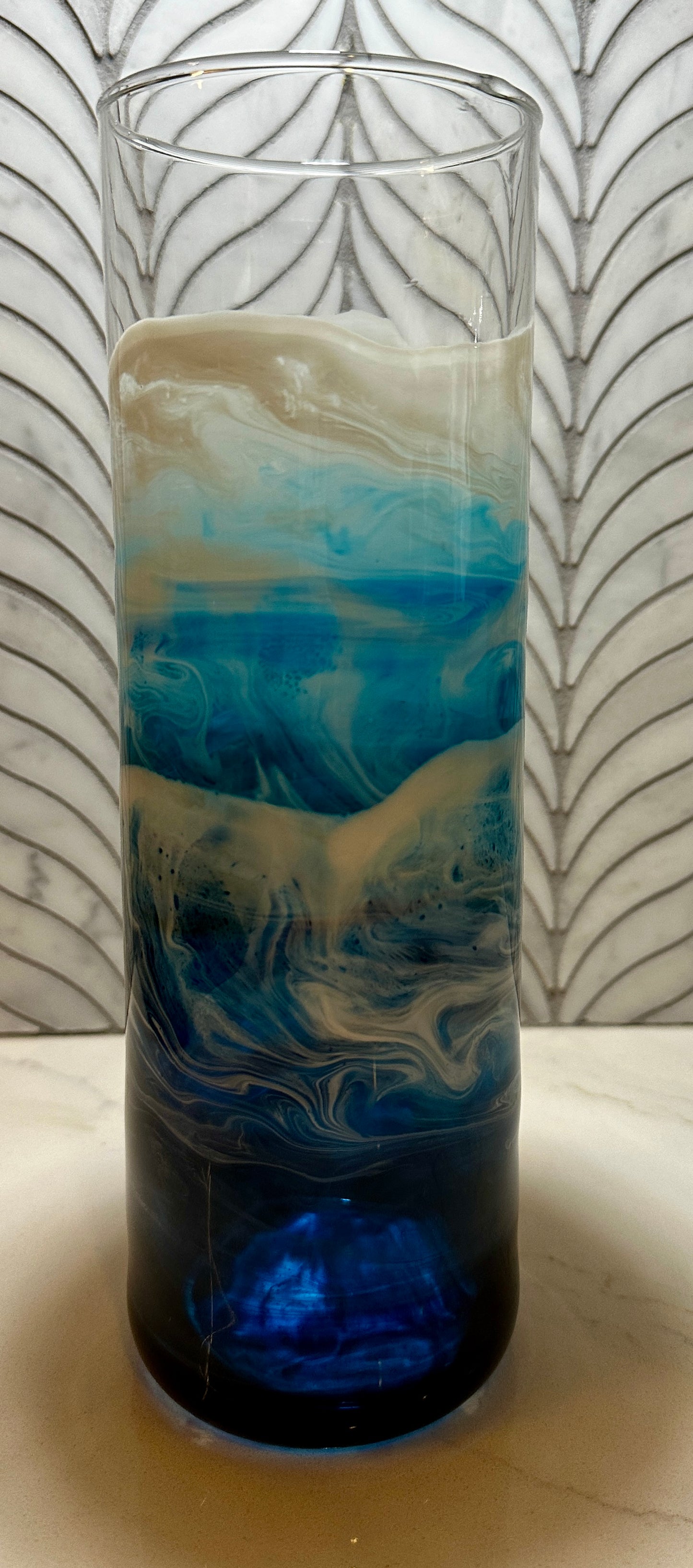Blue Ocean Waves Vase