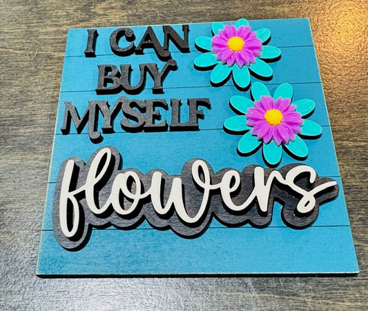 Interchangeable Leaning Frame Insert 4.25" (Floral) - STV