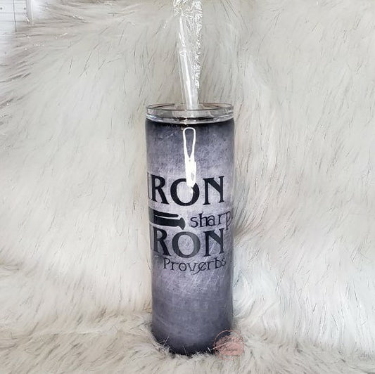 Iron Sharpens Iron  - 20 oz Skinny - Glitter Boss