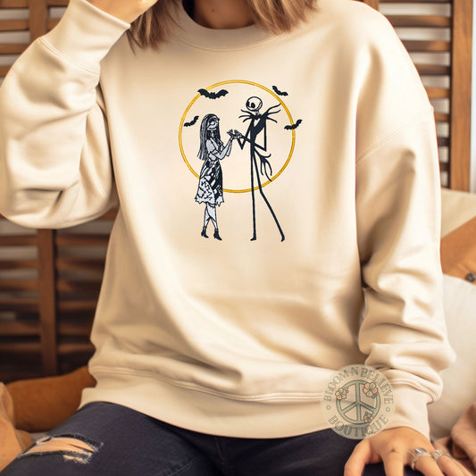 "Jack & Sally Love" Embroidered Unisex Shirt - Bloom-N-Believe Boutique