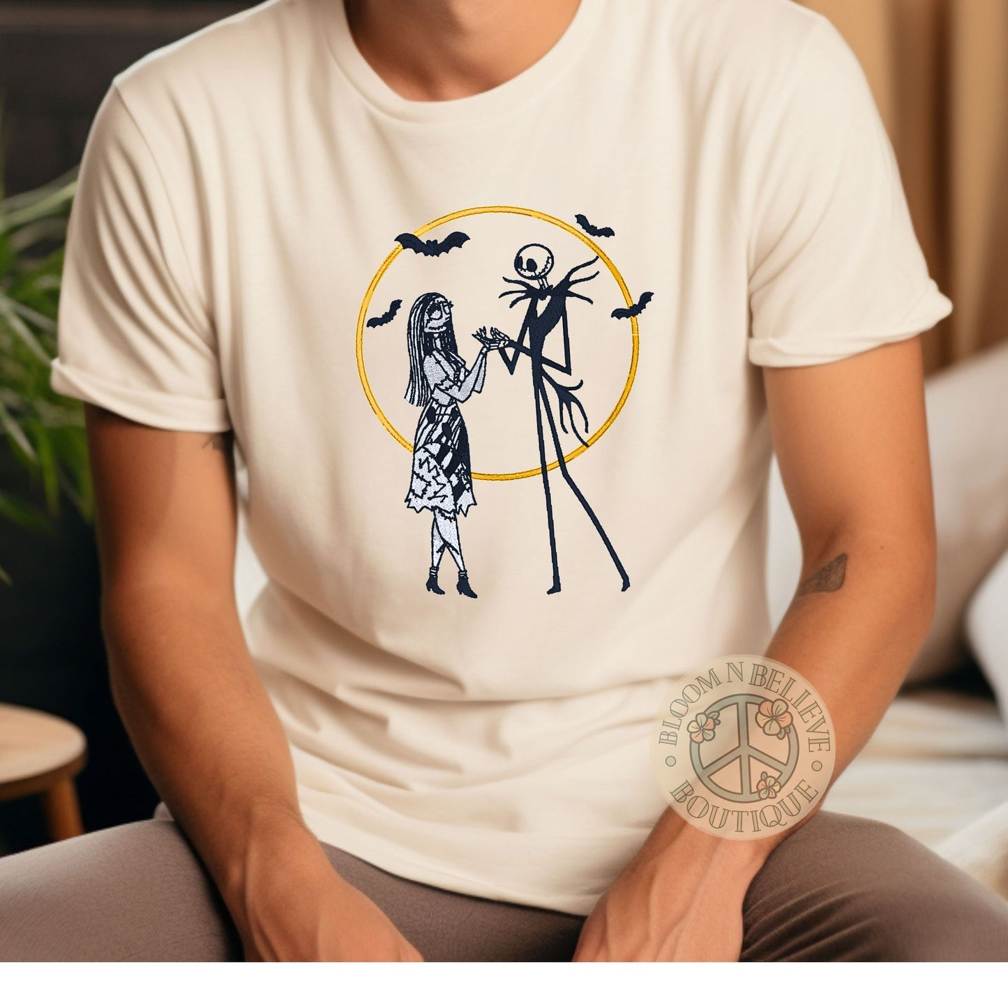 "Jack & Sally Love" Embroidered Unisex Shirt - Bloom-N-Believe Boutique