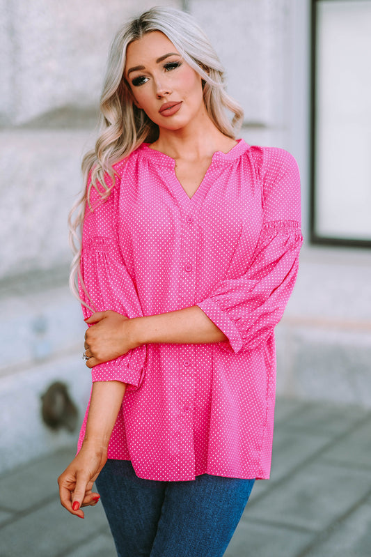 Dotted Print Loose Shirt | JB Boutique