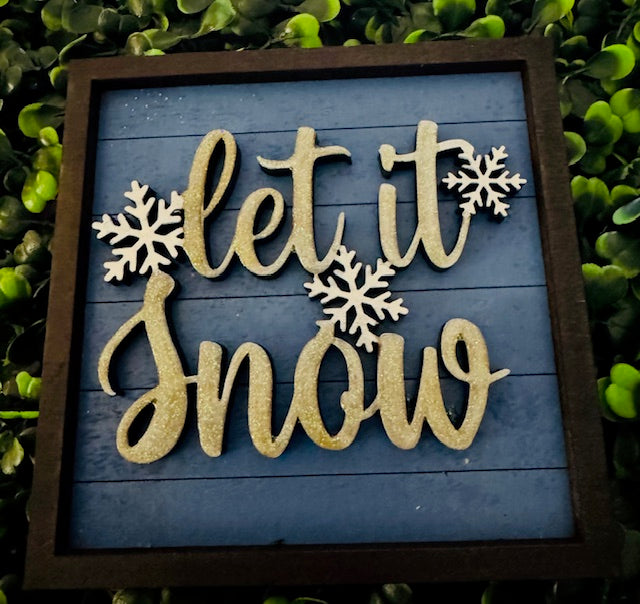 Leaning Frame Insert 4.25" - Let It Snow - STV