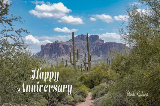 Trail to Superstition Mountain Happy Anniversary Greeting Card