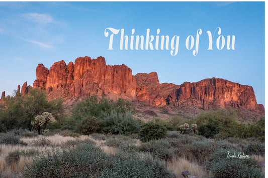 Sunset on Superstition Mountain Thinking of You Greeting Card