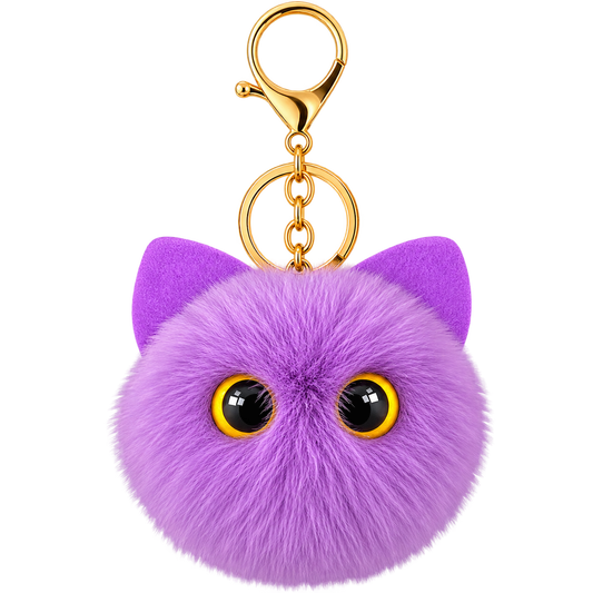 Kitty Pom-Pom Keychain - We Customize Crafts