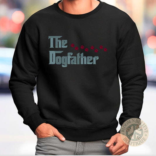 "The Dogfather" - Dog Lover Embroidered Unisex Shirt - Bloom-N-Believe Boutique