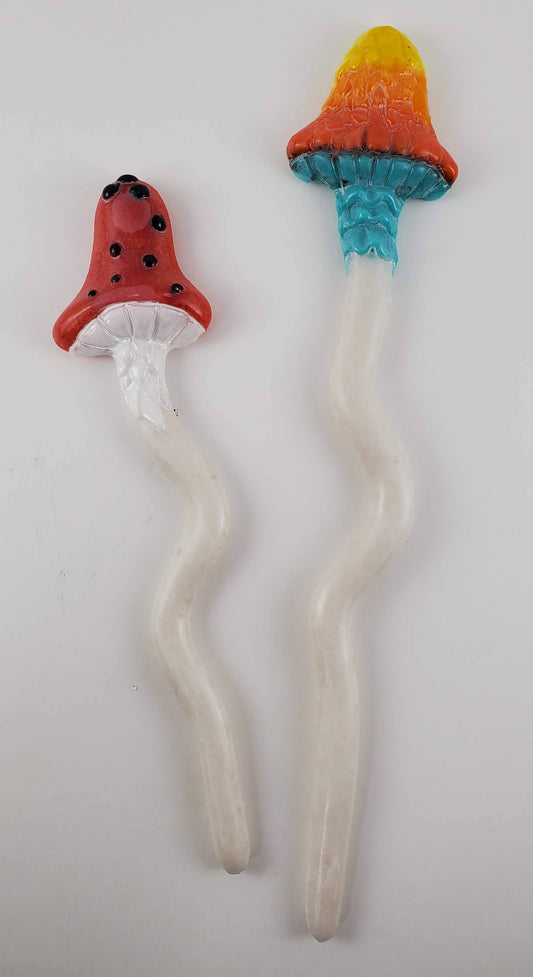 Plant Stake - Large Casted Mushroom