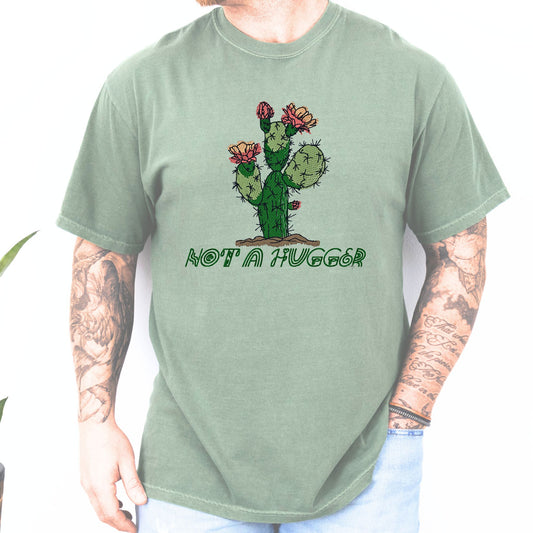 'Not a Hugger" Cactus Embroidered Unisex Shirt - Bloom-N-Believe Boutique