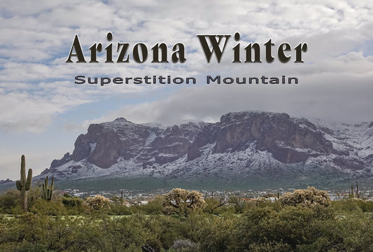 Arizona Winter Superstition Mountain Postcard