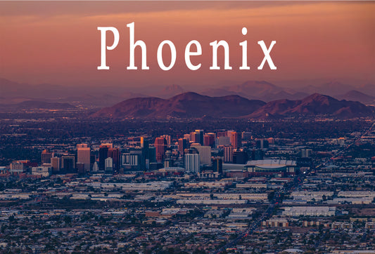 Phoenix Orange Sunset photograph on postcard