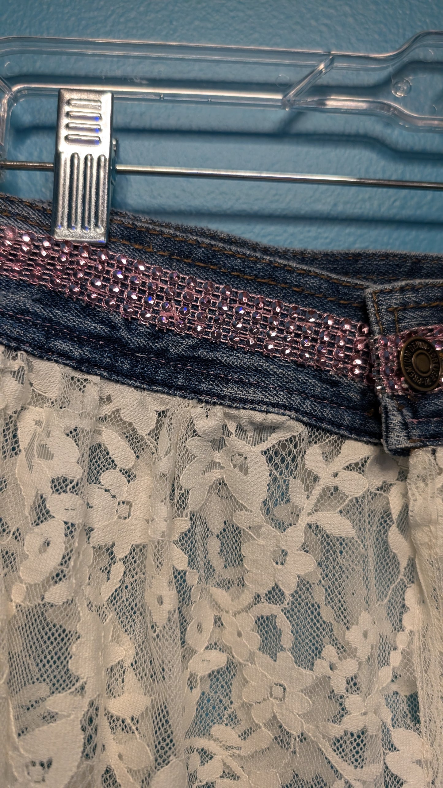 1021 Full Length Lace Skirt - Bougie Denim Couture