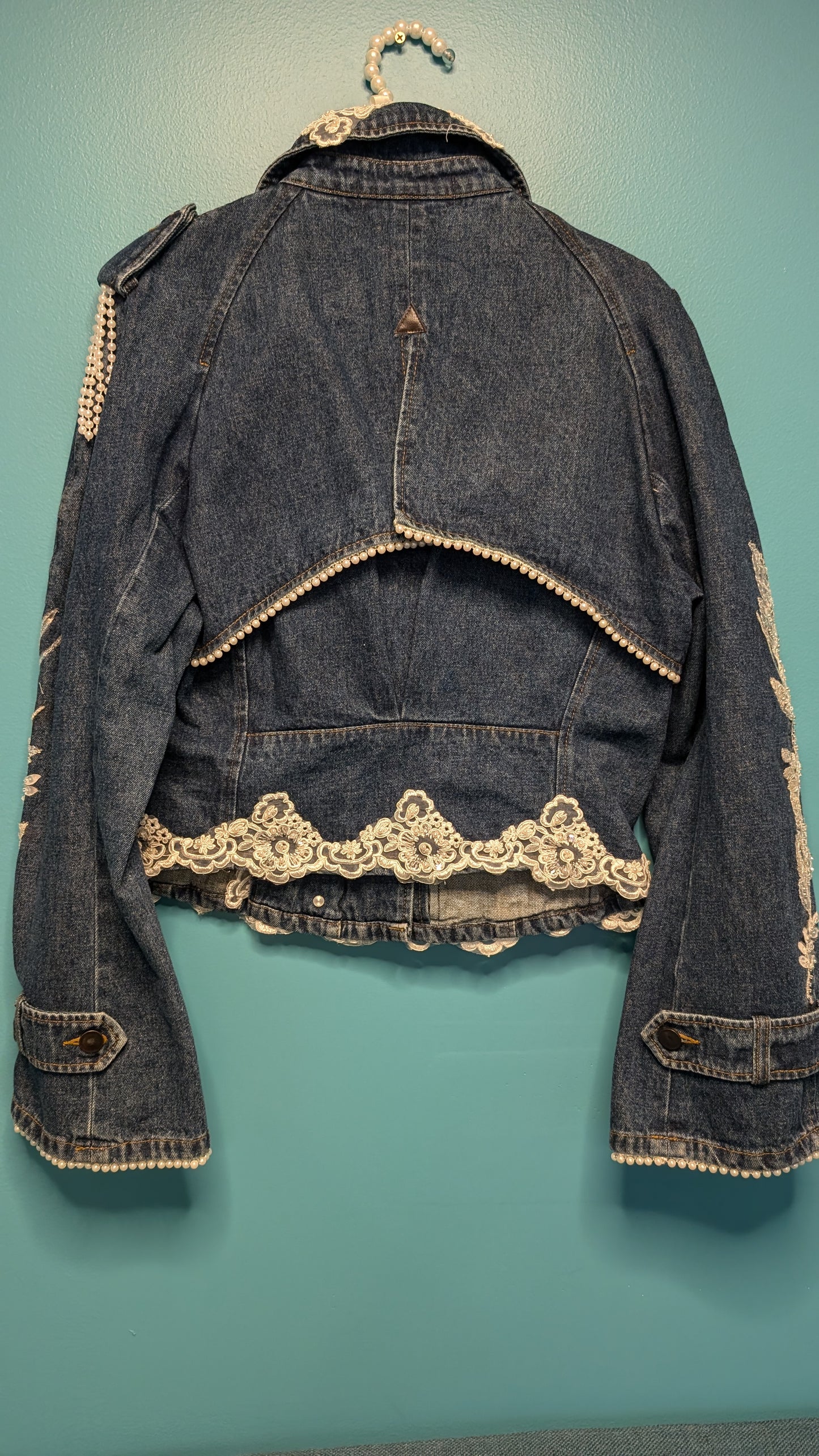 1003 Dark Denim Captain Sleeve - Bougie Denim Couture