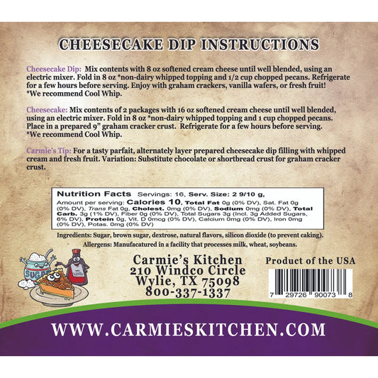 Carmie's Pecan Pie Cheesecake Mix - STV