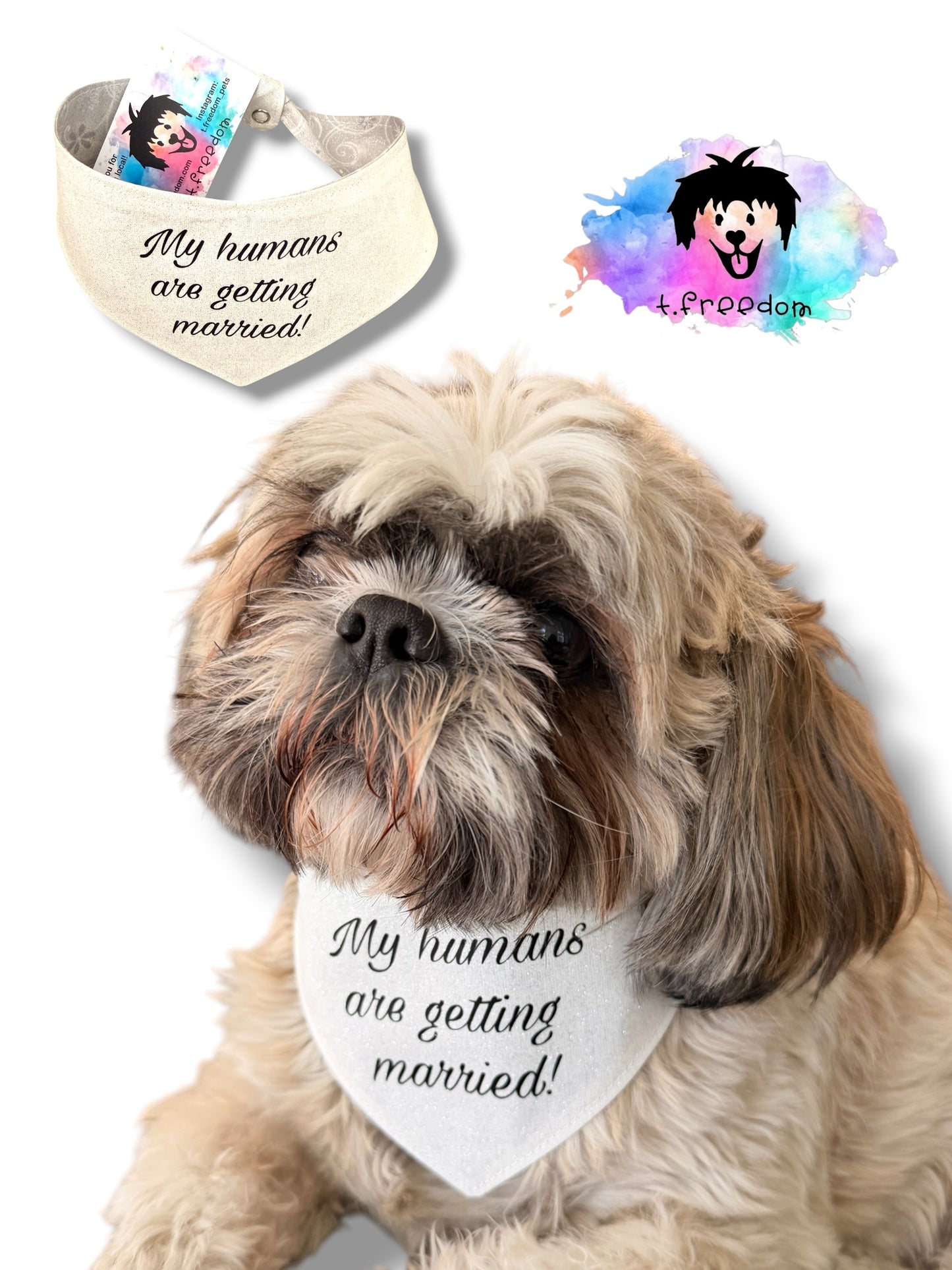Getting married dog bandana -tfreedom