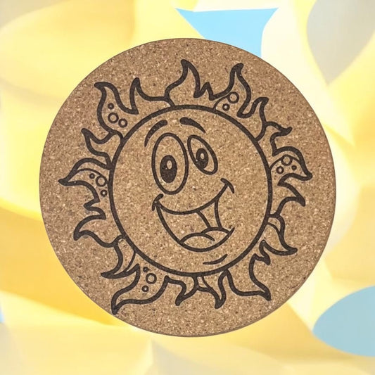 Sun Cork Coaster-DQ Kreations
