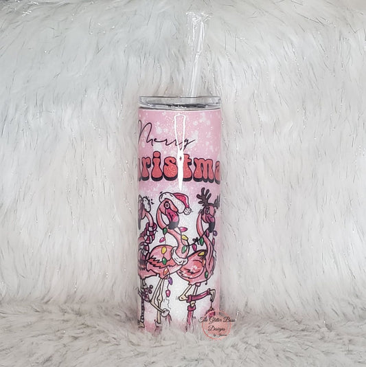 Pink Flamingo Merry Christmas - 20 oz - GB Designs