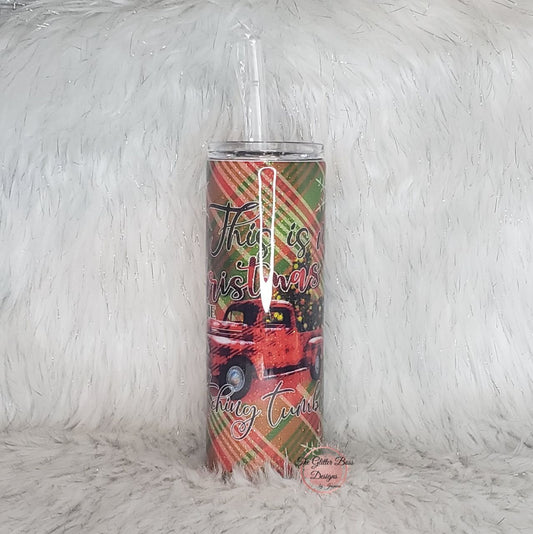 Plaid This is my Favorite Christmas Movie Tumbler - 20oz Skinny - GB Designs - CHD