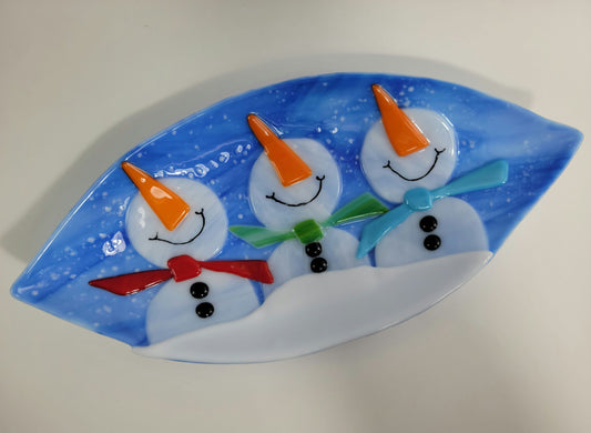 Plate - Triple Snowmen