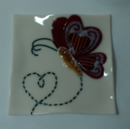 Plate - Valentine - 6.5x6.5 Butterfly