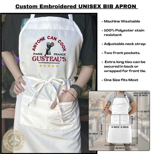 Embroidered Unisex Bib Aprons - Bloom-N-Believe Boutique