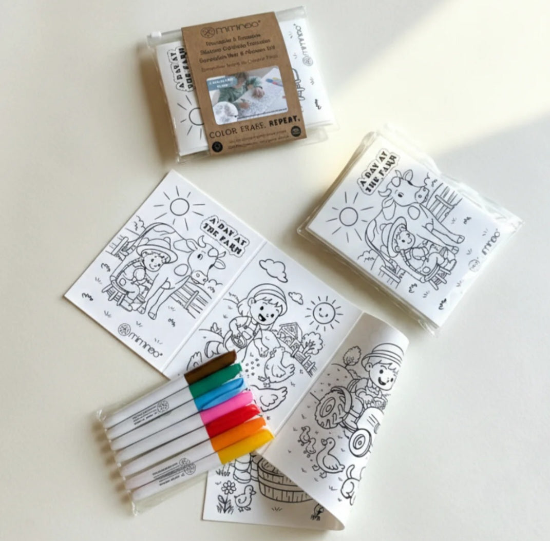 Reversible Foldable Coloring Silicone Mat - A Day at the Farm - Auggie & Friends