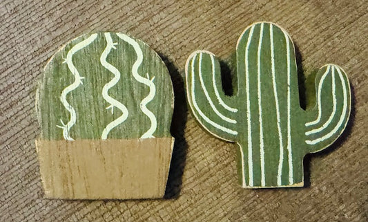 Letterboard Wood Shaped Cactus Tiles - STV