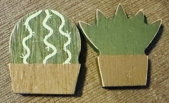 Letterboard Wood Shaped Cactus Tiles - STV