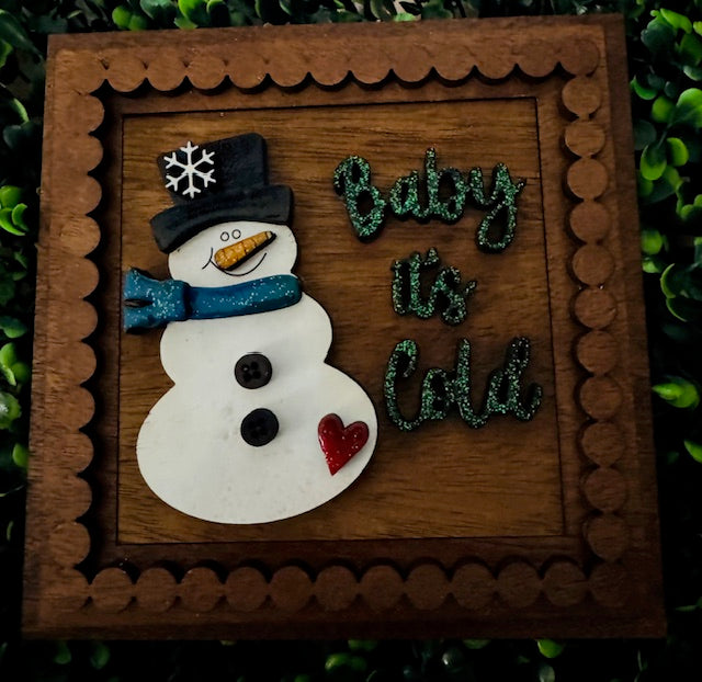 Interchangeable Leaning Frame Insert - Baby It's Cold Outside - CHD