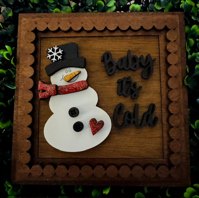 Interchangeable Leaning Frame Insert - Baby It's Cold Outside - CHD