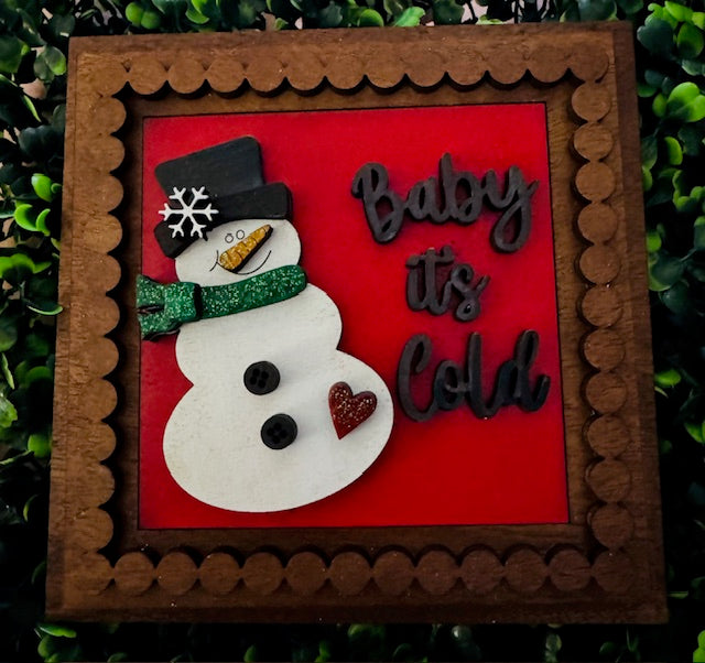 Interchangeable Leaning Frame Insert - Baby It's Cold Outside - CHD