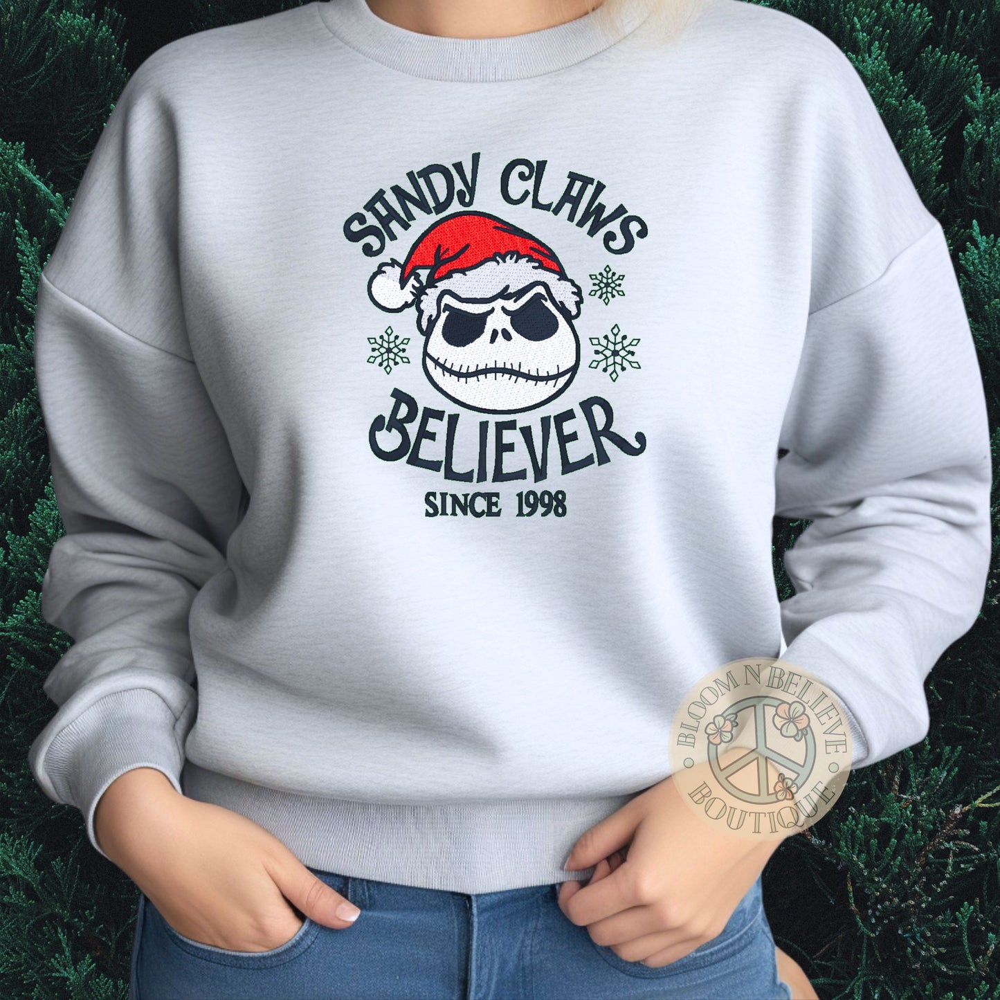 "Sandy Claus Believer" Holiday Embroidered Unisex Shirt - Bloom-N-Believe Boutique
