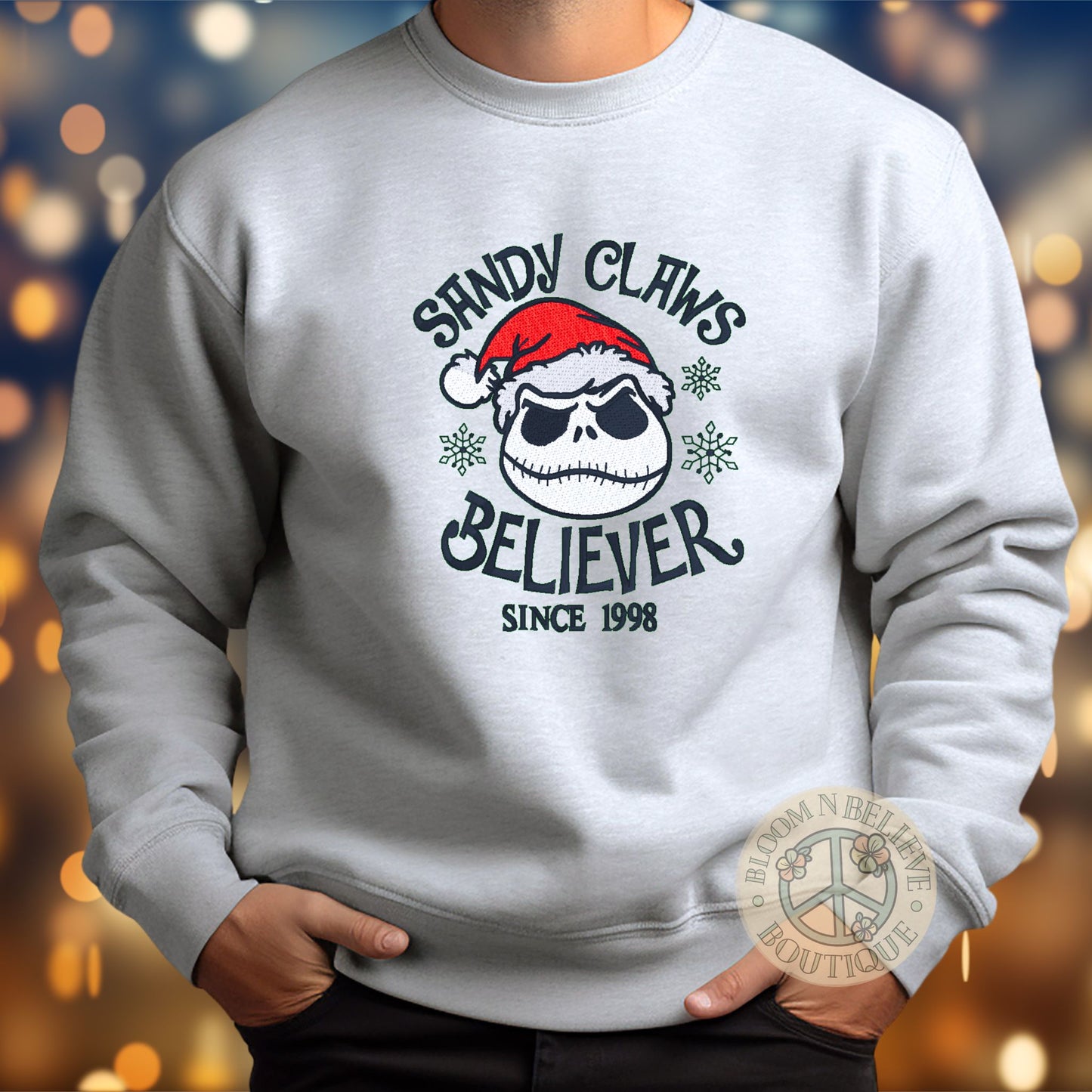 "Sandy Claus Believer" Holiday Embroidered Unisex Shirt - Bloom-N-Believe Boutique
