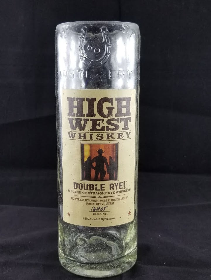 High West Double Rye Whiskey Upcycled Bottle Vase