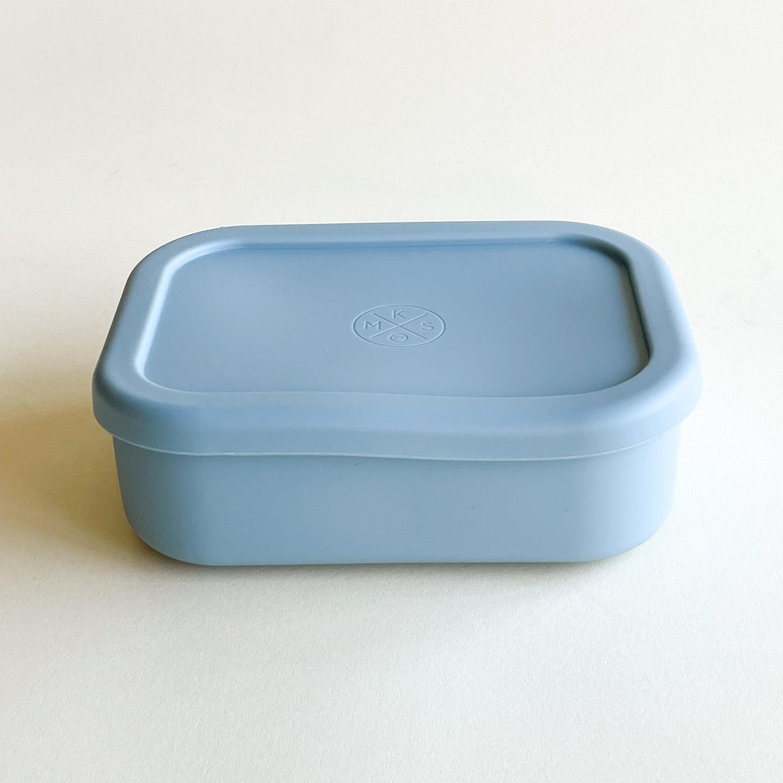 Silicone Bento Lunch & Snack Box for kids & adults Grey Blue - MKS MIMINOO