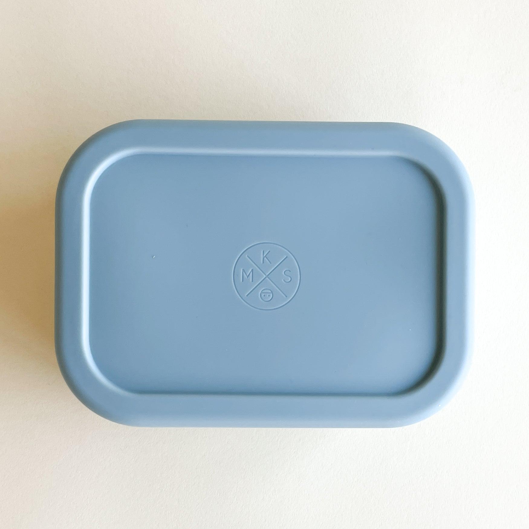 Silicone Bento Lunch & Snack Box for kids & adults Grey Blue - MKS MIMINOO