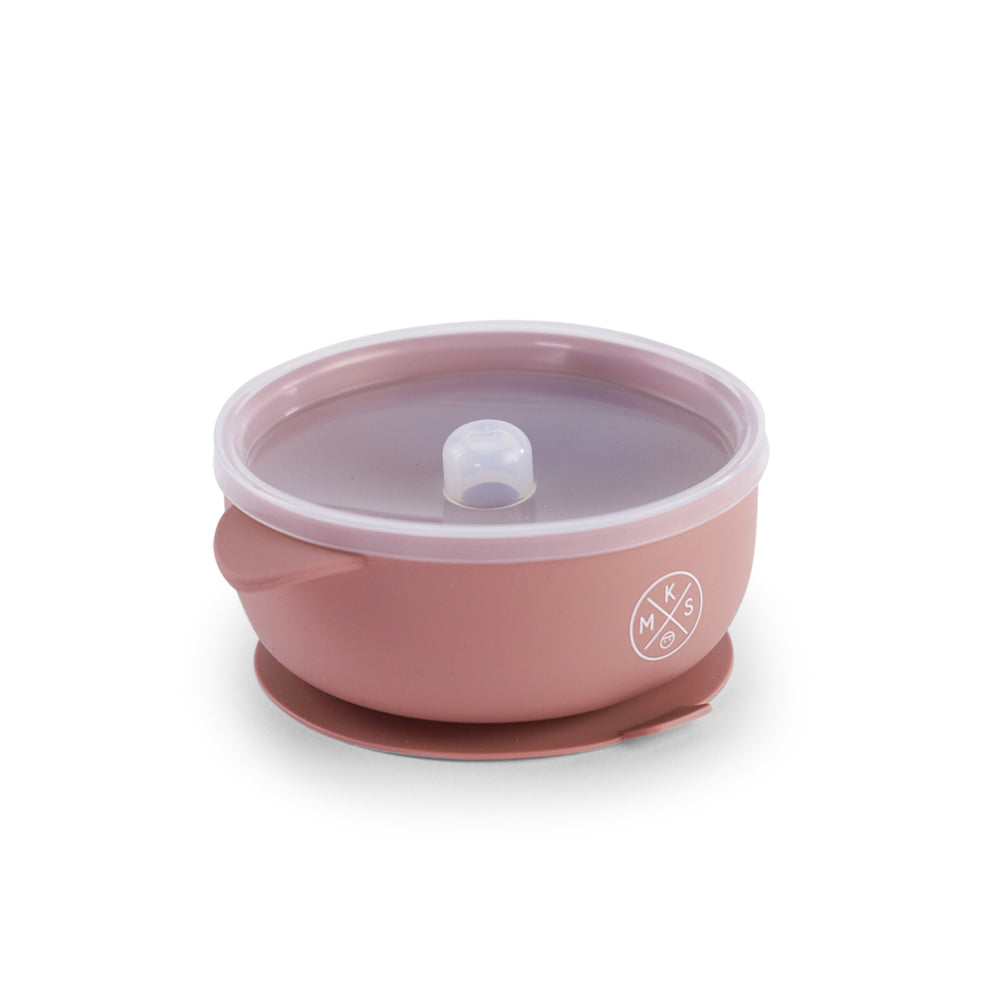 Silicone Bowl with lid - Dusty Pink - MKS MIMINOO