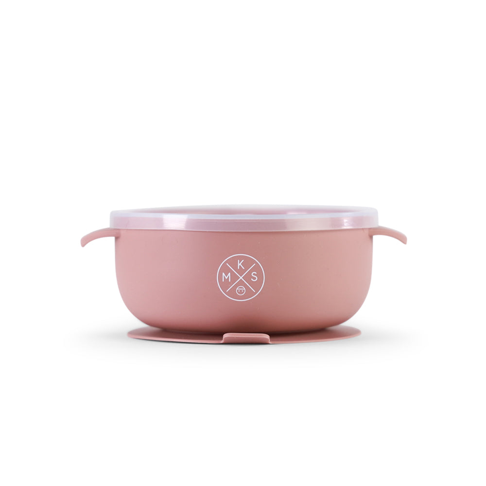 Silicone Bowl with lid - Dusty Pink - MKS MIMINOO