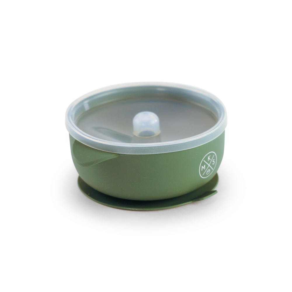 Silicone Bowl with lid - Forest Green - MKS MIMINOO