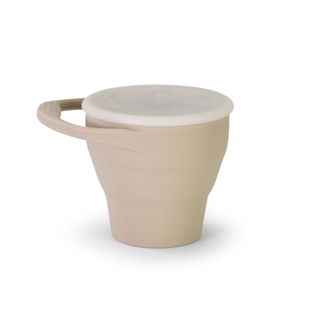 Collapsible Silicone Snack Cup - Beige - Auggie & Friends