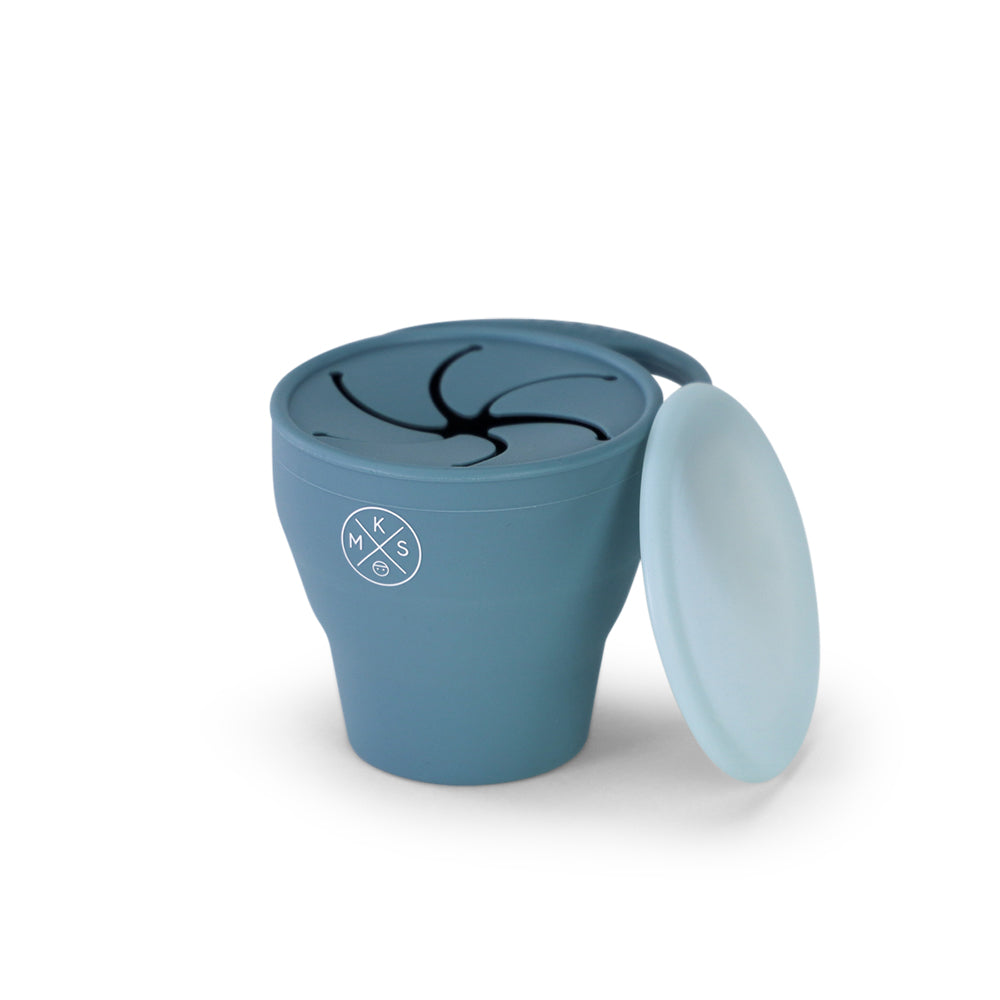Collapsible Silicone Snack Cup - Petrol - Auggie & Friends